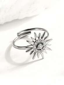 2pcs/Set Men's Personalized Alloy Rhinestone Zirconia Star Ring, Suitable For Daily Wear, Couples Rings - Ring - View 9