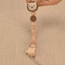 1pc Customized Plush Animal & Wooden Bead Letter Keychain, Deer/Lion/Bear/Elephant/Fox/Koala, Star Fur Ball Personalized Bag Charm, Name Tag, Unique Handmade Gift