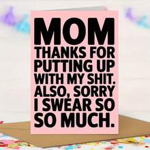 1pc Mother'S Day Card That Reads 'Happy Mother'S Day To You, Funny Mother's Day Card For Mom - Heartfelt Thank You Greeting With Humorous Message, Greeting Card For Mom, 4.33*6.29 Inch, With Envelope, Mother's Day Gifts For Mom - Multicolor - View 1