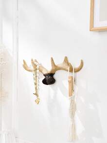 1 szt., 10,5*3,3-calowy wieszak ścienny w kształcie poroża jelenia z żywicy, wieszak ścienny w stylu vintage, dostępny w wielu kolorach, dekoracja poroża jelenia, prezent na ukończenie szkoły, odpowiedni do domowego biura, sypialni, pomieszczenia do przechowywania