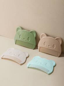 1 件装婴儿熊形梳子，用于去除胎脂，婴儿头皮护理刷，新生儿头发梳理 - 彩色 - 查看 2