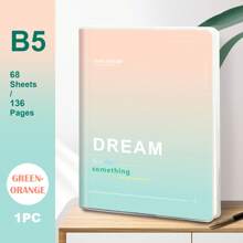 1 Book, B5/A5, 136 Pages, B5 Waterproof Soft Surface PP Glue Cover Notebook, Colorful Simple Diary, Notebook, Horizontal Line Diary, Notebook For Office, Home, School,School Supplies,Back To School