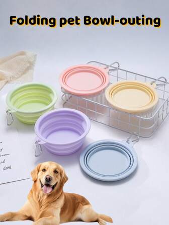 2pcs Collapsible Dog Bowls, Pet Collapsible Bowls, Collapsible Dog Bowl, Collapsible Silicone Dog Bowl, Dog Travel Bowls, Silicone Collapsible Dog Bowls, Dog Bowls