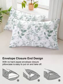 3 pièces/set Ensemble de housse de couette à motif floral (1 housse de couette et 2 taies d'oreiller) Ensemble de literie de couette doux et agréable pour la peau pour la maison, Ensemble de draps toutes saisons