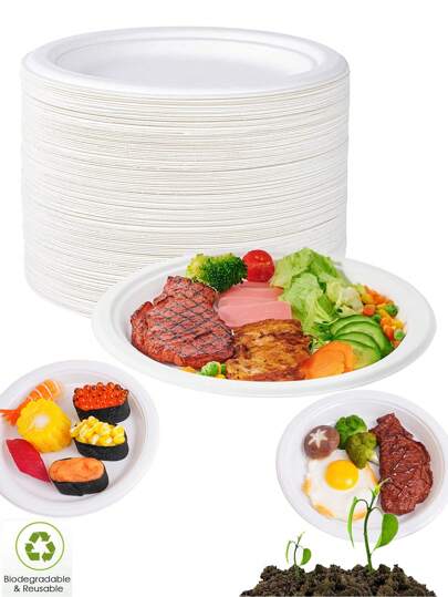 10pcs Disposable Paper Plates,7/9 Inch Super Strong Paper Plates, Plates,Heavy Duty Paper Plates Bulk,Cake Dessert Plates, BBQ Plates,Uncoated Board,Suitable For Picnics, Outdoor Activities, Barbecues,Christmas Decor,Gifts,Decorations,Sandwiches, Cakes, And Snacks,Home,Kitchen,Restaurant,Camping Party Tableware,Hot And Cold Foods,Everyday Breakfast, Lunch, & Dinner Meals