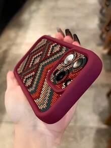 1 Stück Retro Strickmuster Anti-Rutsch, stoßdämpfende, weiche TPU Handyhülle kompatibel mit iPhone