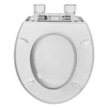 Plastic Round Slow-Close Toilet Seat In White