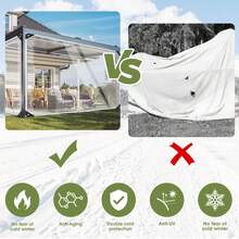 Premium Clear PVC Tarp Patio Enclosure - Waterproof Outdoor Curtains With Zipper Door For Gazebos, Porches, Decks & Pergolas (Size: 6.7ft X 8.2ft) - Weather Resistant & Easy Install - Transparent - View 8
