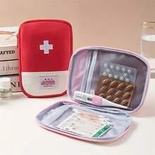 1pc Portable Medical First Aid Kit, Oxford Cloth Medicine Bag, Large Capacity Travel Storage Bag For Carrying Emergency Medicines And Pills, Suitable For Home, Office, Travel, Dormitory Graduation - Multicolor - View 5