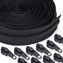 1 Conjunto = 4,50 m Zíperes + 10 Puxadores de Zíper, Zíperes de Nylon 5#, 20 Opções de Cor, Puxadores de Zíper Combinando, Adequado para Vestuário, Bolsas, Têxteis Domésticos, Almofadas, Edredons