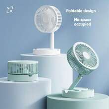1 Pieza Ventilador mini plegable USB | Ajuste silencioso de 3 velocidades | Soporte telescópico de ABS | Soporte para teléfono y portátil para múltiples escenarios | A prueba de salpicaduras para uso doméstico/dormitorio/exterior