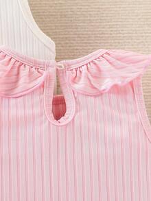 4pcs Young Girl Solid Color Tank Tops 2025 - Sleeveless Ribbed Summer - Multicolor - View 7