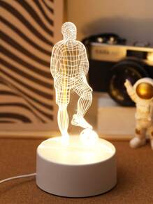 1 Stück Heimdekor Fußballspieler Muster 3D Acryl Nachtlicht, USB betriebenes Fußball Leuchtschild, Heim- und Raumdekoration Nachtlicht, Innen Tischbeleuchtung, geeignet als Geschenk zum Schulbeginn oder Geburtstag für Fußballbegeisterte