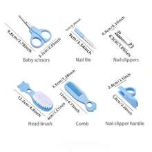 6 Stücke/Set Cartoon Neugeborenen Pflege Set mit Box, Neugeborenen Baby Nagel Haar Tägliche Pflege Kit Kleinkind Pflege Bürste Kamm und Maniküre Zuhause Set, inklusive Kamm und Bürste, Nagelknipser, Schere, Nagelfeile, Baby Maniküre Set, ideal als Babyparty Geschenk. - Verschiedenfarbig - Übersicht 4