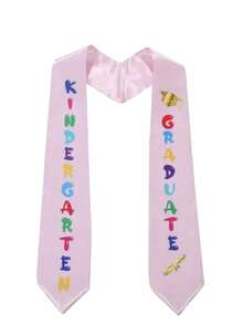Graduation Shoulder Strap Sash - Honorary Ceremony Belt For Preschool & Kindergarten Grads, Polyester Etiquette Belt With Colorful Lettering & Cap Design, Graduation Decorations