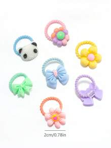 30/40/50/60 buc Bentite elastice drăguțe cu desene animate colorate pentru fete, cu flori, animale, decorațiuni curcubeu, scronchies de păr, legături de păr Accesorii de păr pentru purtare zilnică și petrecere