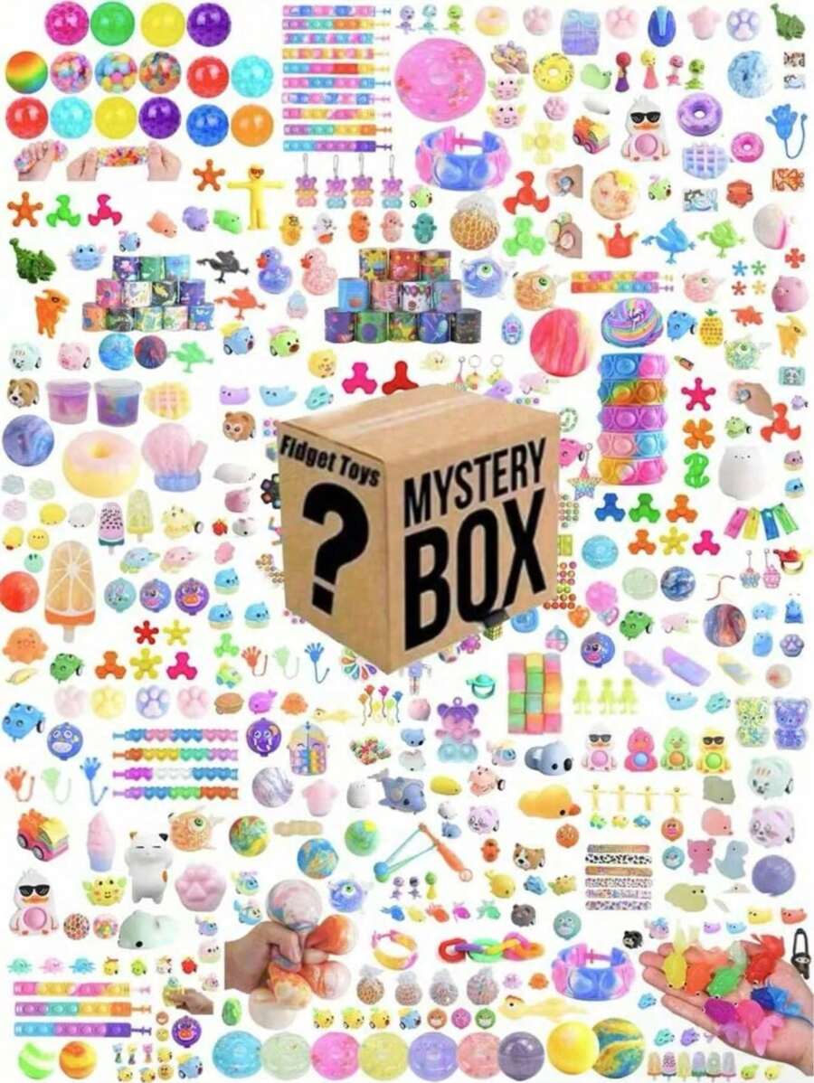 Set de 3/6/12 piezas de cajas de regalo sorpresa de juguetes antiestrés Fidget aleatorios, caja de premios, regalos para fiestas/Día de Pascua, caja de joyas sorpresa, regalos, juguetes de alta calidad a bajo precio