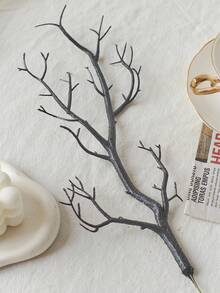 1/3Pcs Artificial Plastic Branches,Faux Antlers Tree Branch,Small Decorative Branch For Wedding Table Decoration,Baby Shower,Party Decor,Fake Plants Home Decor Christmas Decorations Room Decor Christmas - Black - View 3