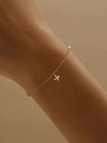 1PC Gold Tiny Pearl Bracelet 18K Gold Bracelet For Women Adjustable Bracelet Festival Gifts For Mother Wife Girls - Gold - View 13