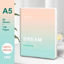 1 Book, B5/A5, 136 Pages, B5 Waterproof Soft Surface PP Glue Cover Notebook, Colorful Simple Diary, Notebook, Horizontal Line Diary, Notebook For Office, Home, School,School Supplies,Back To School