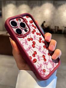 1 件少女柔软硅胶手机壳，甜美樱花蝴蝶结设计，防震，兼容 iPhone 和 16/16 Plus/16 Pro/16 Pro Max - 彩色 - 查看 3