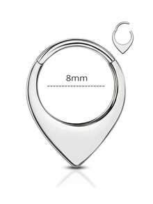 16G鼻中隔环，低过敏性316L不锈钢鼻环，18K镀金耳骨耳环，男女通用穿刺饰品 - 不銹鋼身體穿孔首飾 - 查看 9