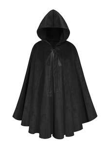 Áo choàng phù thủy Halloween cỡ lớn dành cho nữ, áo choàng hóa trang Cô bé quàng khăn đỏ, áo choàng dự tiệc lễ hội, Giáng sinh, màu đen. - màu đen - Xem 1
