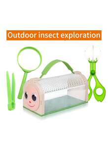 1 Set Creative Portable Cartoon Insect Storage Observation Box, Small And Portable Insect Cage, Transparent Design, Barrier-Free Observation, Outdoor Adventure Storage Tool Set, Suitable For Outdoor Games, Insect Lovers, Surprise For Family And Friends, Birthday Party Gifts