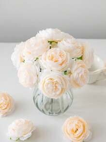 10pcs Artificial Peony Flowers For Weddings And Engagements - Plastic Peony Flower Heads For Home Decor, Centerpieces, Suitable For Christmas, Thanksgiving, Graduation Decoration