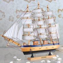 BZTANG Wood Craft Handmade Solid Wood Decoration Sailing Boat Model Marine Junk Sailing Boat Sailing Ship Sailing Vessel Jalor Gifts PP14