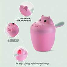 Taza enjuagadora linda para bebé, enjuagador de champú para baño de bebé con asa fácil de sujetar, taza para lavarse el cabello que protege los ojos del bebé, cucharón para ducha de bebé y regalo de duchade bebé - Multicolor - Ver 6