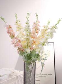 1pc 33.8inch Artificial Flower Silk Delphinium Long Stem Fake Plant For Home Decor,Room Decor,Wedding Decor,Tall Floor Vase Decoration,Spring And Summer Decoration,Garden Decor,Outdoor Party Decorations,Office Decor