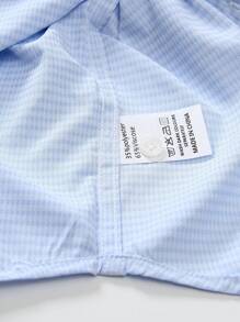 1 Stück hellblaues besticktes Dekoration Freizeithemd für Kleinkind/Kleinkind mit Langarm, modisches Hemd geeignet für Geburtstagsparty, Bankett, Taufe und Babytaufe, Frühling/Herbst