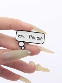 Funny 'Ew... People' Speech Bubble Pin Badge - Sarcastic Quote Brooch For Jackets, Bags, Backpacks - Cute Cartoon Dialog Box Enamel Pin