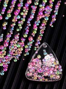 1 pièce Perles en verre Aurora, matériau de remplissage en résine époxy, perles à bulles de tailles mélangées pour le remplissage de moules en silicone, fournitures d'artisanat DIY, fournitures pour la fabrication de bijoux