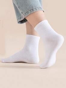 5 أزواج/10 أزواج/20 زوج من الجوارب الكاجوال، جوارب متوسطة الطول، جوارب بيضاء، مزيلة للروائح، رياضية، قابلة للتهوية، ماصة للعرق، مناسبة لجميع المواسم - متعدد الألوان - مشاهدة 2