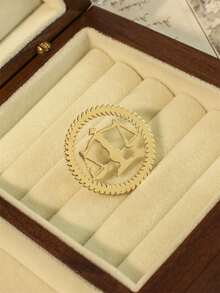 1 Set de insignia, broche, gemelos y corbatín de alta calidad con diseño de justicia y equidad del signo zodiacal Libra para abogados y hombres - Pin de collar de Libra - Ver 8