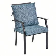 20" X 20" Premium Beige Outdoor Dining Chair Cushion- - blueandgreenmedallion - View 7