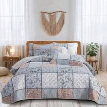 5-Piece Quilt Patchwork Bedspread Sets, Ultra Soft Floral Coverlet Bedding Set With Printed Pattern, Microfiber Quilts For Queen King Size Bed Lightweight Reversible Bedspread, All Season Use, 1 Bedspread & 4 Pillowcases Bedding Set Quilted Room Décor - Floral - View 4