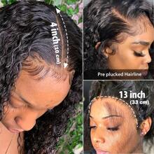 42 Inch 200% Density 13x4 Lace Front Human Hair Wig Short Curly Bob Lace Front Human Hair Wigs PrePluck With Baby Hair Water Wave Frontal Wigs For Women 13x4 Deep Wave Lace Front Wig Wear Go Glueless Wigs Human Hair Pre Plucked Pre Cut 5x5 4x4 HD Closure Wigs Human Hair