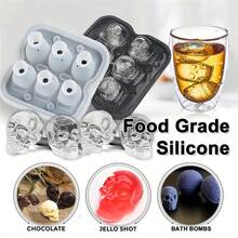 Molde de silicona multifuncional en forma de calavera para hacer cubitos de hielo, molde para chocolate, pudín, gelatina y dulces. Bandeja para cubitos de hielo para cócteles, bebidas congeladas, accesorios de cocina, artículos esenciales para apartamentos, suministros para fiestas de Halloween, bandejas y recipientes de hielo de verano, accesorios de cocina de verano - Multicolor - Ver 2
