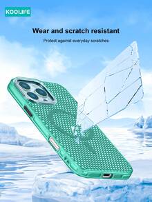 1pc Koolife New 3D Heat Dissipation Magnetic Protective Phone Case, Independent Buttons, Precise Cutouts, Lens Raised, Compatible With IPhone 11/12/12Pro/12Plus/13/13Pro/13Plus/13ProMax/14/14Plus/14Pro/14ProMax/15/15Plus/15Pro/15ProMax/16/16Plus/16Pro/16ProMax Waterproof Shockproof Anti-Fall Scratch Resistant - Green - View 5