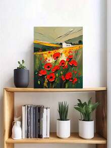 Vibrant Floral Digital Painting For Beginners, Super Clear Pattern, Rich Colors Easy To Paint, Effortlessly Create Artwork, Suitable For Decoration Or Gifts! High-Quality Digital Painting, Massive Patterns To Choose From, Enough Paints, Experience The Achievement Of Master Painter At Home, Unframed 40x50cm - Red - View 3
