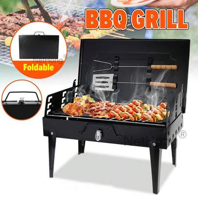 NetHong Portable Folding Charcoal BBQ Barbecue Camping Grill Travel Picnic Outdoor UK~