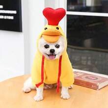 Warm Dog Winter Clothes Cute Fruit Dog Coat Hoodies Fleece Pet Dogs Costume French Bulldog Chihuahua Ropa Para Perro(Green,XS) - 黃色 - 查看 2