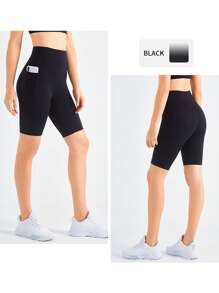 5 Pack Women's Biker Shorts With Pockets, 11" High Waist Black Workout Sports Spandex Shorts For Gym Yoga Running Summer Clothes
