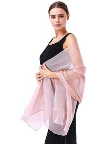 1pc Fashionable And Elegant Blue Shiny Evening Party Dress With Removable Shoulder Cape, Suitable For Ladies For Daily Vacation And Evening Party Matching, 200*68cm/78*26.5in Fall Clothes For Women