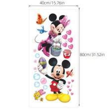 1pc Cartoon Mickey Mouse Wall Sticker, Children's Room Decoration, Bedroom Wall Decor, Adorable, Removable, Material, Waterproof, Multi-Scenario Applicable Bath Rug Floor Carpet Bathroom Decor Summer Bathroom Accessories