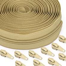1 Conjunto = 4,50 m Zíperes + 10 Puxadores de Zíper, Zíperes de Nylon 5#, 20 Opções de Cor, Puxadores de Zíper Combinando, Adequado para Vestuário, Bolsas, Têxteis Domésticos, Almofadas, Edredons