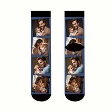 1 Pair Of Custom Couple Socks, Family Custom Socks, Personalized Socks, Pet Anniversary Gift, One Year Gift, One Year Custom Socks, Women's Socks, Men's Socks, Personalized Novelty Socks, Have Their Own Handsome And Beautiful Photos